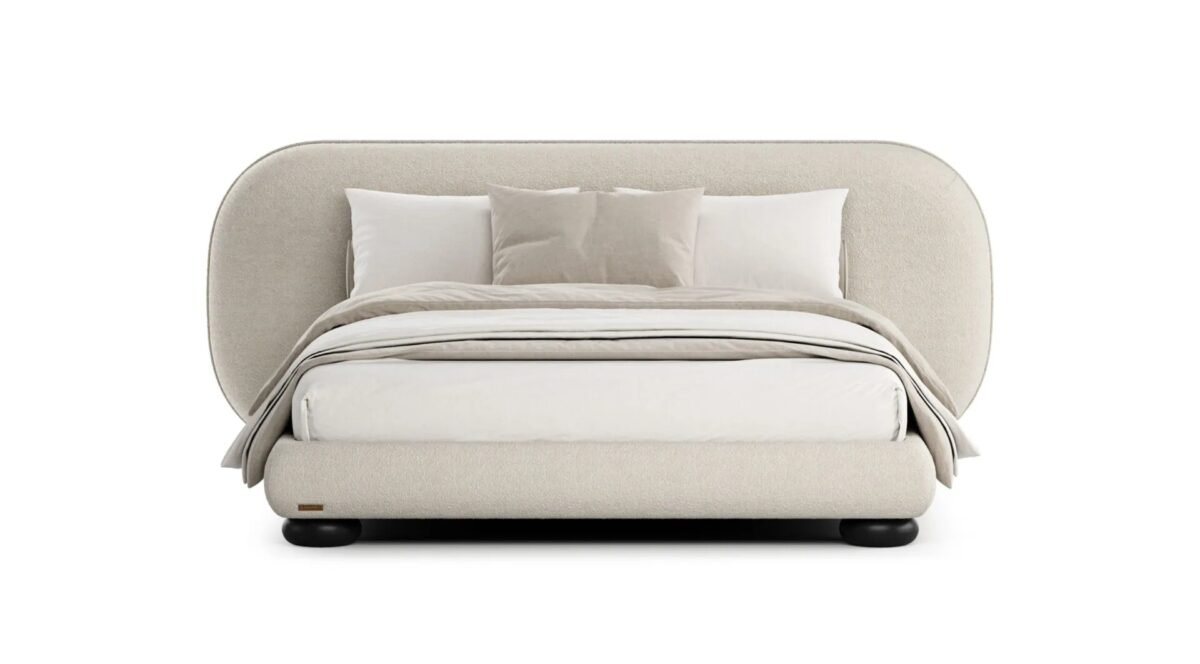 Modern King Size Modern Bed – Premium Solid Wood Frame - Image 1