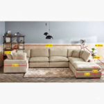 7-Seater Modular Sofa Set – Corner + Ottoman Package - Image 2