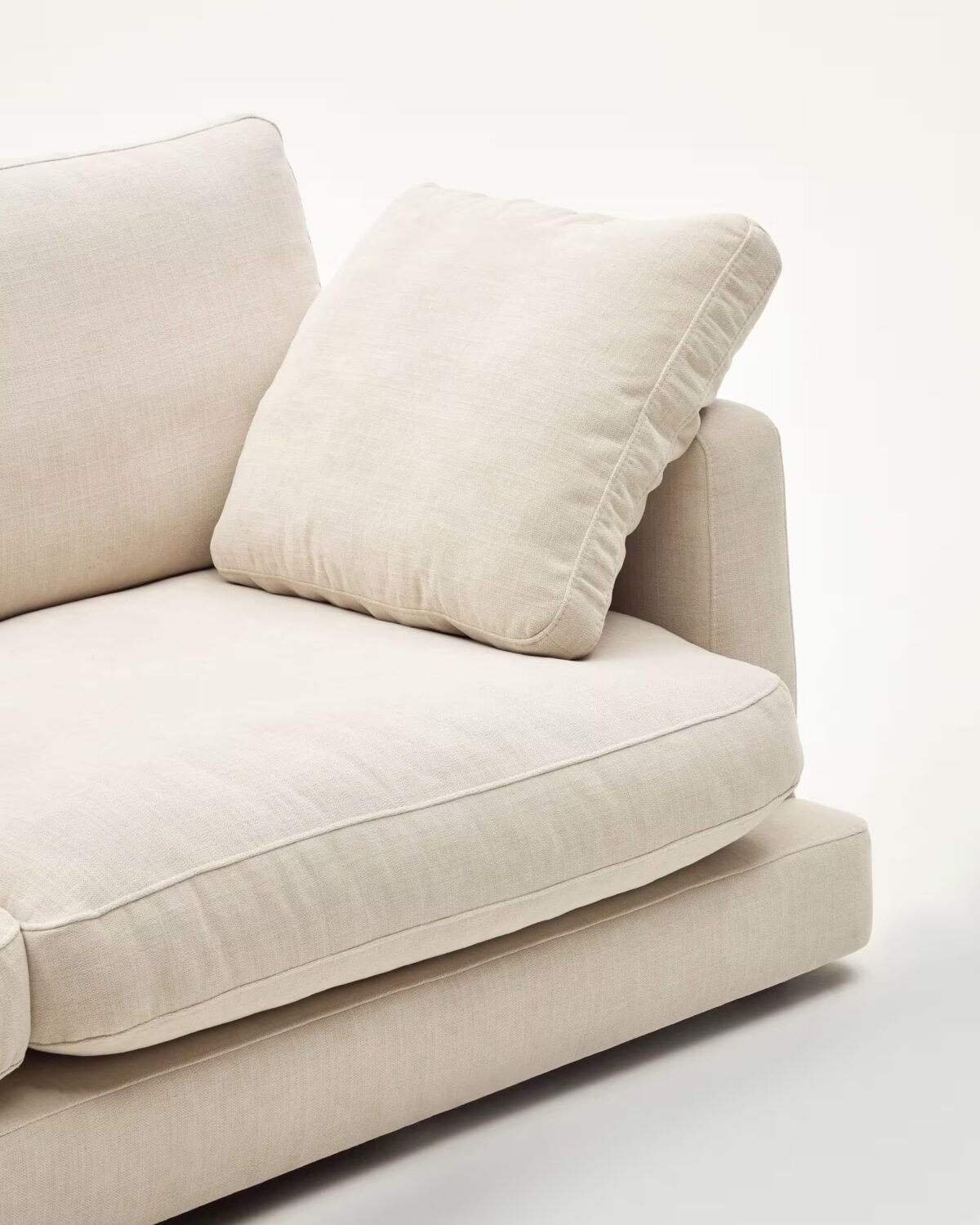 Artimes 3‑Seater Beige Chenille Sofa - Image 4