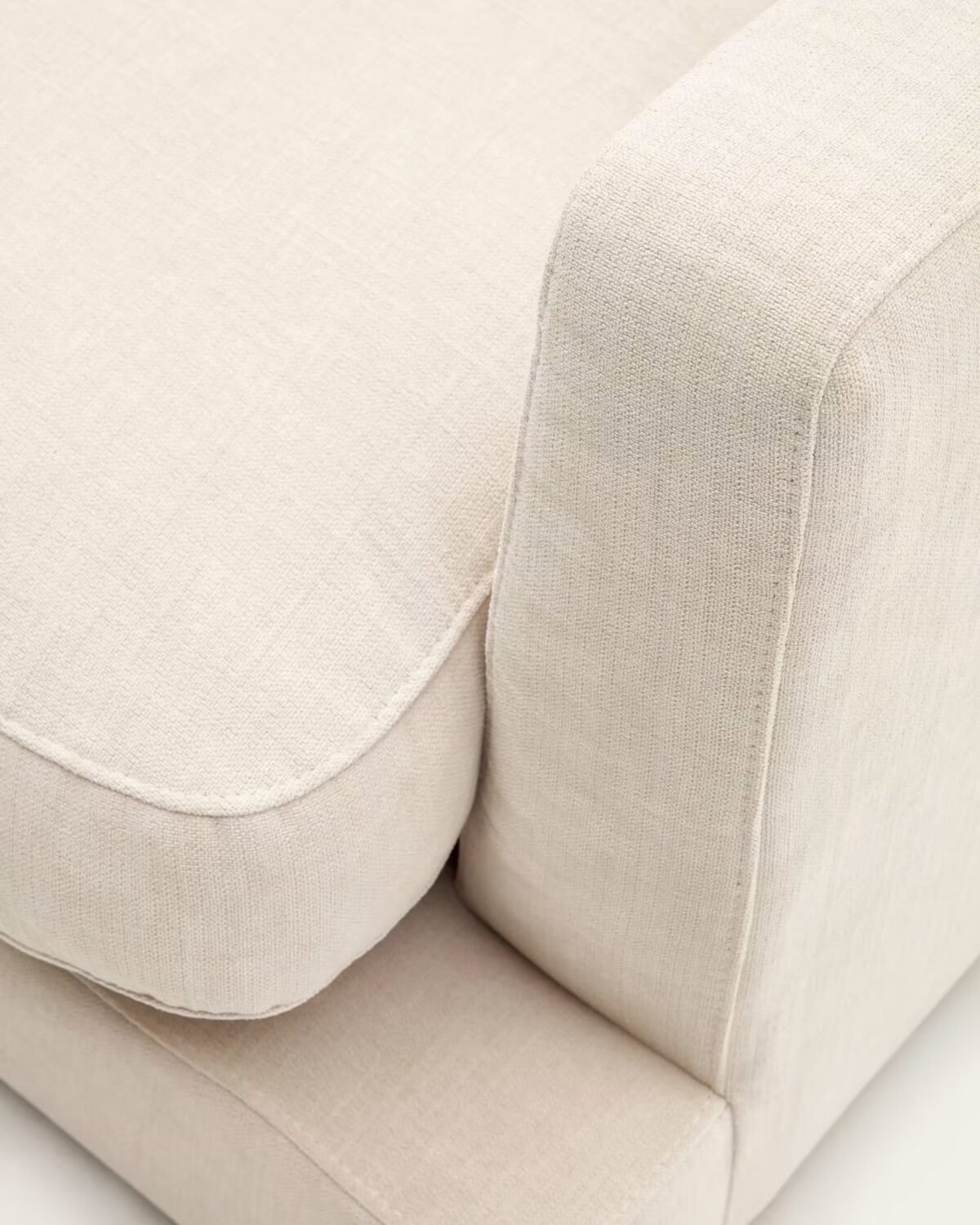 Artimes 3‑Seater Beige Chenille Sofa - Image 5