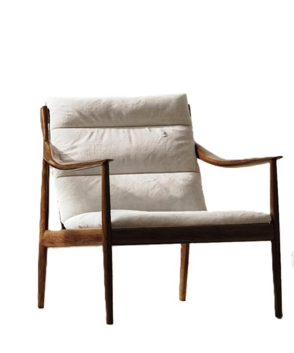 Wooden Armchair with Cushioned Upholstery