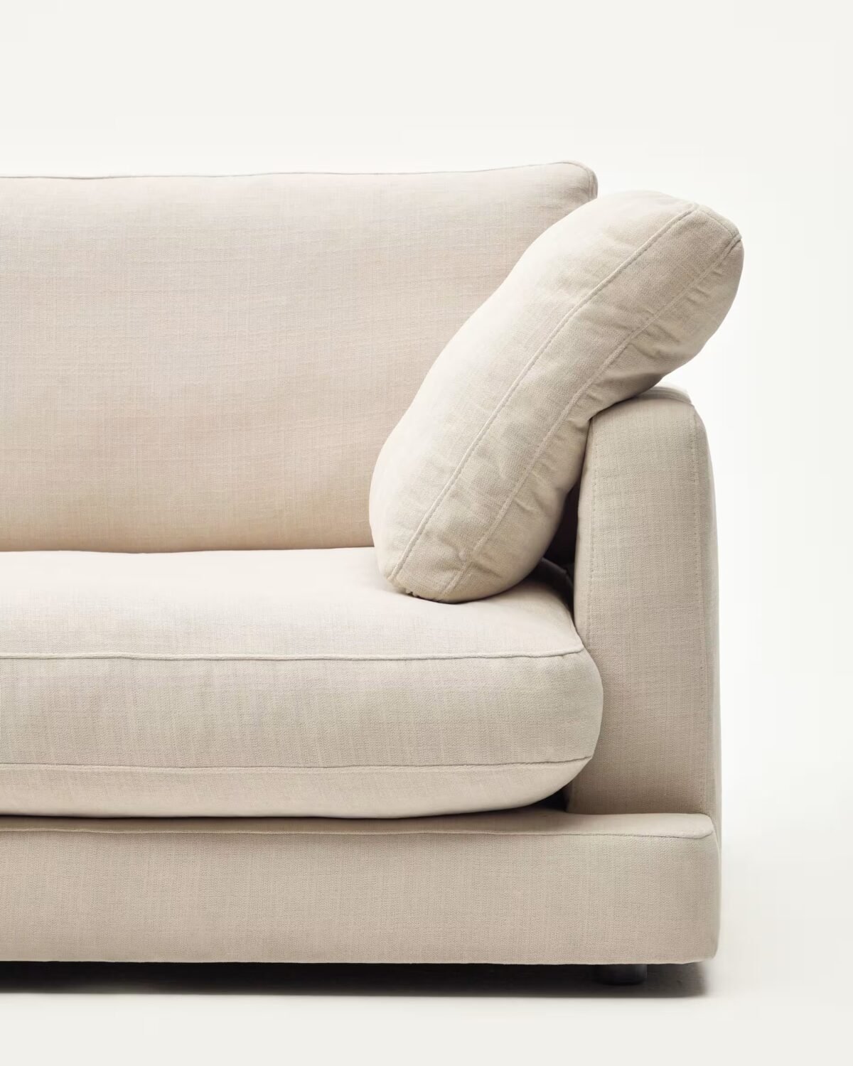 Artimes 3‑Seater Beige Chenille Sofa - Image 6