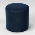 Buff Chair – Navy Velvet Pouf
