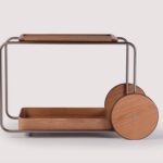 Modern Wood & Stainless Steel Trolley / Buffet Cart