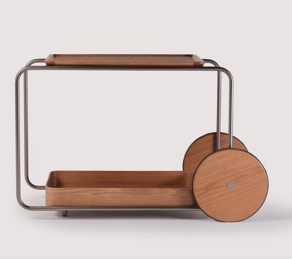 Modern Wood & Stainless Steel Trolley / Buffet Cart