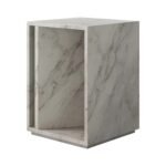 Italian Marble Side Table – 40 × 40 × 55 cm
