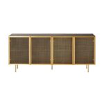 Modern Brass Mesh Sideboard Console Cabinet