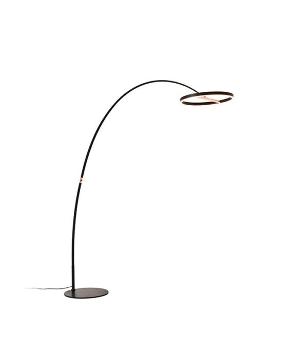 Modern Arc Floor Lamp with Circular LED Shade