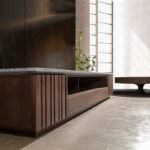 TV Table – Natural Wood with Italian Marble Top - Image 2
