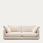 Artimes 3‑Seater Beige Chenille Sofa