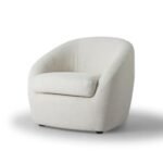 Upholstered Armchair – Plush Curved Accent - Image 2