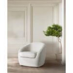 Upholstered Armchair – Plush Curved Accent - Image 4