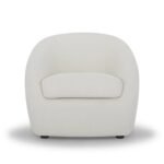 Upholstered Armchair – Plush Curved Accent