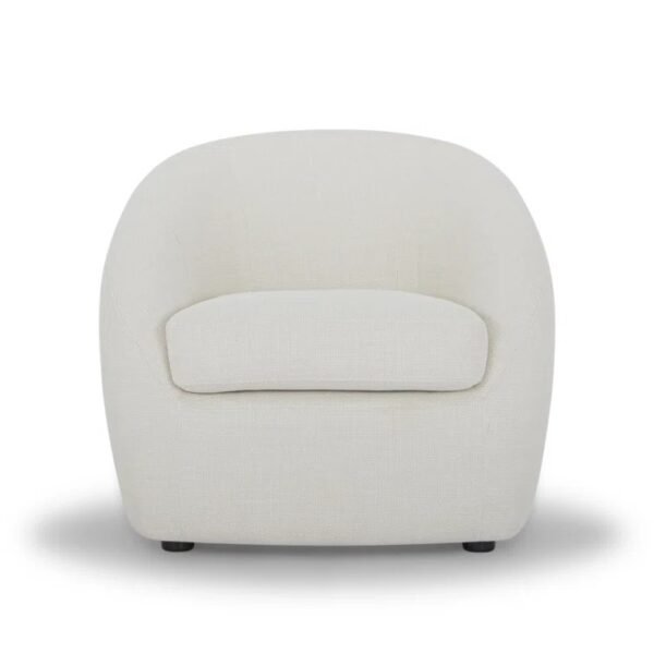 Upholstered Armchair – Plush Curved Accent