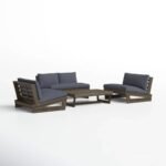 Baroon 4-Piece Acacia Outdoor Sofa Seating Group - Image 4