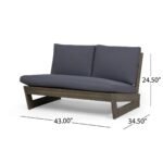 Baroon 4-Piece Acacia Outdoor Sofa Seating Group - Image 6