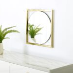 Square Wall Mirror – Gold 60×2.5 cm