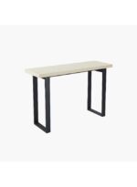 Console Table – Beige Top & Black Metal Legs - Image 2