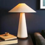 Modern Ceramic Table Lamp – Beige Fabric Shade - Image 2
