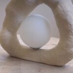 Ceramic & Macro-Cement Table Lamp – Made in Qatar