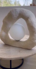 Ceramic & Macro-Cement Table Lamp – Made in Qatar