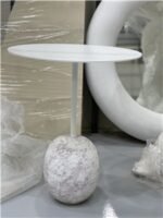 Iron & Marble Side Table (Ø45 × H60 cm) - Image 2