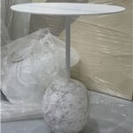 Iron & Marble Side Table (Ø45 × H60 cm)