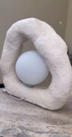 Ceramic & Macro-Cement Table Lamp – Made in Qatar - Image 2