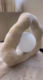 Ceramic & Macro-Cement Table Lamp – Made in Qatar - Image 3