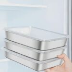 3-Piece Stainless Steel Food Storage Containers Set with Lids - Image 3