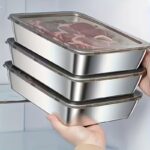 3-Piece Stainless Steel Food Storage Containers Set with Lids