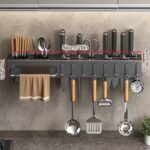 Wall-Mounted Knife & Utensil Storage Rack with Hooks (Powder-Coated) - Image 6
