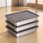 3-Piece Stainless Steel Food Storage Containers Set with Lids - Image 2