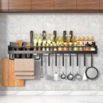 Wall-Mounted Knife & Utensil Storage Rack with Hooks (Powder-Coated) - Image 4