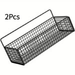 2-Piece Wall-Mounted Carbon Steel Storage Rack Set (No-Drill) - Image 3
