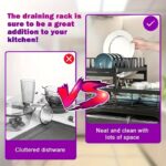 2-Tier Wrought-Iron Dish Rack — Foldable Countertop Organizer with Draining Board & Utensil Holder - Image 4