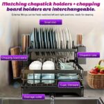 2-Tier Wrought-Iron Dish Rack — Foldable Countertop Organizer with Draining Board & Utensil Holder - Image 6