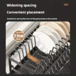 Double-Layer Steel Dish Rack — Countertop Organizer with Drain Board & Cup Holders - Image 3