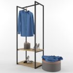 Classico Clothing Stand with Shelves – Modern Floor Hanger (160 cm) - Image 2