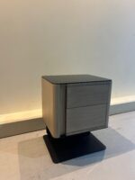 Siyros Night Table with Glass Top & Metal Stand - Image 2