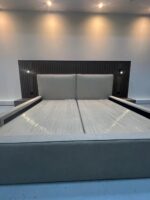 Luxury Bedroom Set – Upholstered Bed with Wall Panel & Nightstands - Image 4