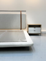 Upholstered Platform Bed With Metal - Image 4