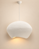 Pebble Wabi-Sabi Pendant Light – Textured White Organic Ceiling Lamp W 70 cm × H 40 cm - Image 3