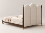 Arched Upholstered Bed with Triple-Panel Headboard - Image 4