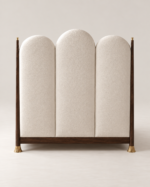 Arched Upholstered Bed with Triple-Panel Headboard - Image 5