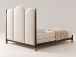 Arched Upholstered Bed with Triple-Panel Headboard - Image 6