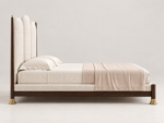 Arched Upholstered Bed with Triple-Panel Headboard - Image 7