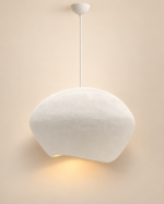 Pebble Wabi-Sabi Pendant Light – Textured White Organic Ceiling Lamp W 70 cm × H 40 cm - Image 4