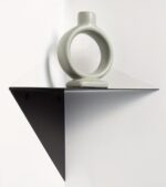 Modern black metal corner floating shelf in Qatar