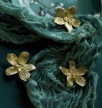Gold Orchid Flower Cabinet Knob – Polished Brass Drawer Pull - Image 6